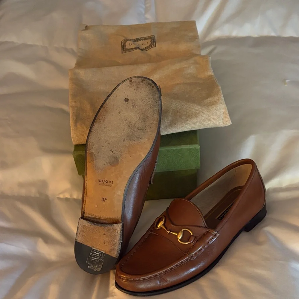 Gucci Brown Leather Horsebit Slip-On Loafers - Picture 5 of 5